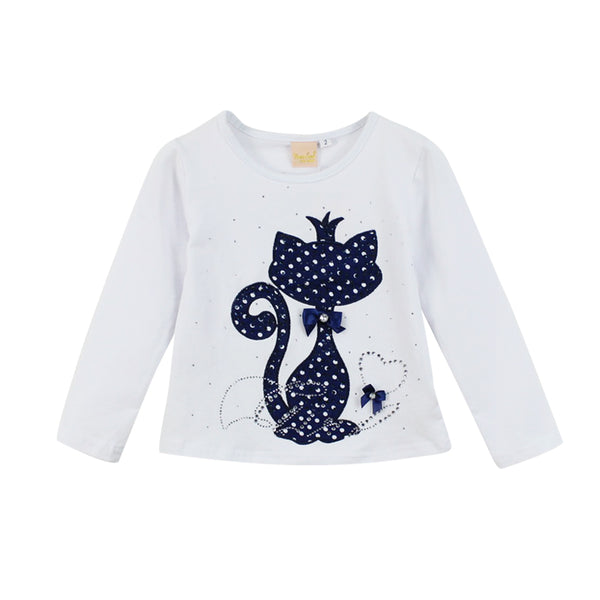 Elegant Cat Printed Long Sleeve Dress